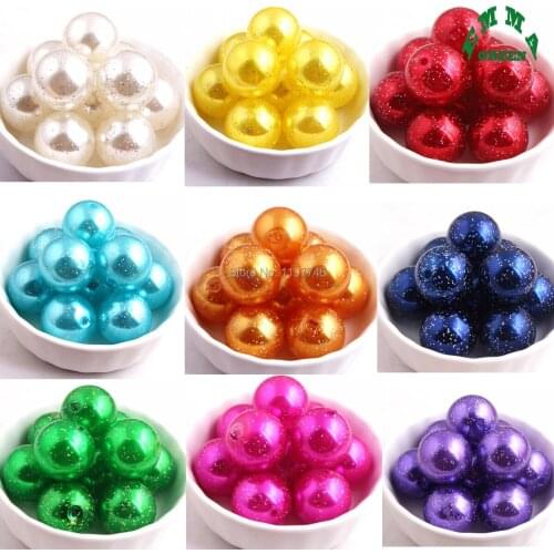 Chunky Pearl Beads for Jewelry Making 6mm to 20mm Loose Powder Pearl Beads Colorful abs Pearl Beads Round Acrylic Spacer Beads