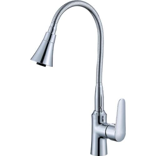 Brass Chrome Kitchen Mixer Cold and Hot Kitchen Tap Single Lever Hole Pull Down Water Tap Kitchen Faucet Torneira Cozinha