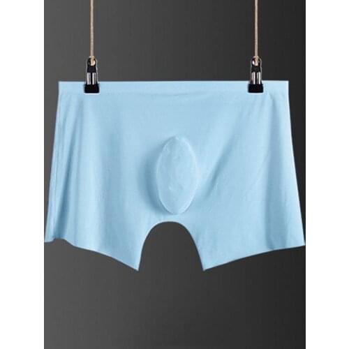 Mens Boxer Shorts Seamless Comfortable Underwear Ice Silk Trace Breathable Flat Ultra-thin Boxershorts Pantues Trunks Male A30