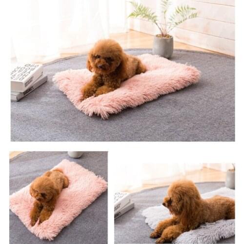 Soft Pet Dog Blanket Cat Bed Mat Long Plush Warm Double Layer Fluffy Deep Sleeping Cover for Small Medium Large Dogs Mattress