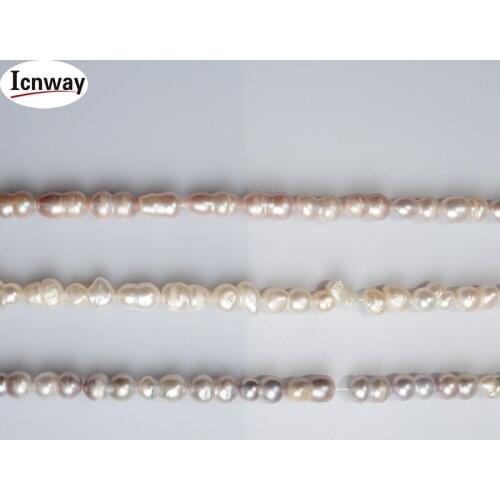 Natural A cucurbit white pink lavender Freshwater Pearl 10-12mm 15inches DIY necklace bracelet earring FreeShipping Wholesale