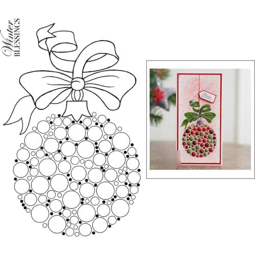 2021 New Christmas Bow Pattern Clear Stamp For DIY Making Winter Blessings Word Greeting Card Scrapbooking No Metal Cutting Dies