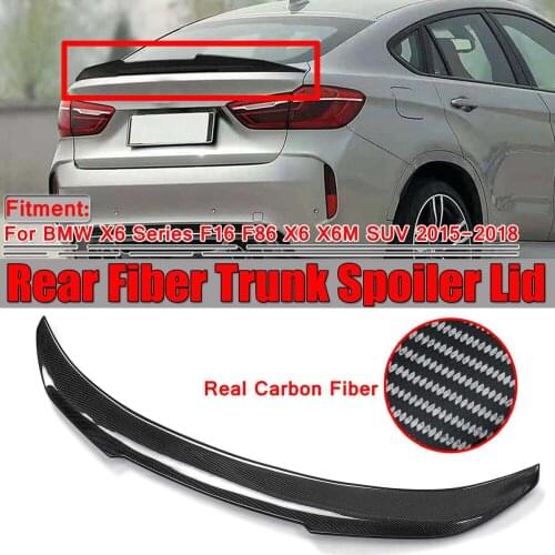 New Real Carbon Fiber Car Rear Trunk Boot Lip Spoiler Wing Big For BMW X6 Series F16 F86 X6 X6M SUV 2015-2018 PSM Style