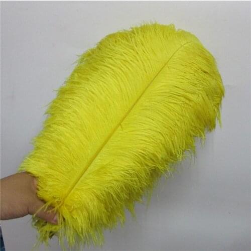 Wholesale 100 Pcs/Lot Natural Ostrich Feathers Yellow Hard rod 15-75CM Hotel Party Wedding Decorations Jewelry plumes Feather