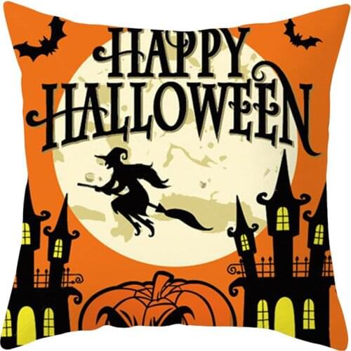 Autumn Cushion Cover Pumpkin Linen Cotton Halloween Printed Decorate For Home Sofa Throw Pillow Cases Maple Pillow Cover 2021