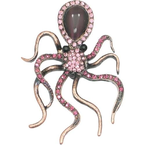 Octopus Brooches Women Men Banquet Brooch For Suits Dress Fashion Hat Scarf Backpack Pins party Gifts