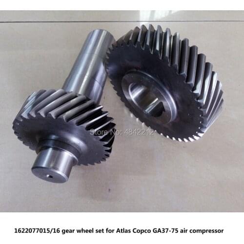 Free shipping Genuine gear wheel set driven gear shaft 1622077015/16 for Atlas Copco GA37-75 screw air compressor parts