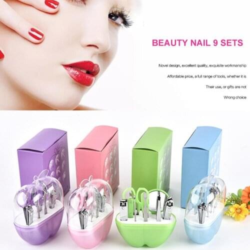 Sell At A Low Price! 9Pcs Manicure Pedicure Care Scissors Tweezers Nails Clippers Cutter Tool Kit