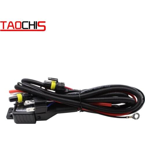 TAOCHIS 24V 35W 55W H4 Wiring Harness Controller Relay Control for HELLA 3R G5 3/5 KOITO Q5 WST AL Projector Lens Cable Wire