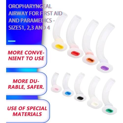Oropharyngeal Airway for First Aid and Paramedics - Sizes1, 2,3 and 4 Smooth Edges for Comfort and Reduced Trauma