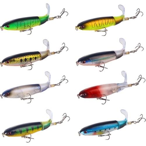 1PCS Fishing Lure Artificial Bait Hard Plopper Soft Rotating Tail Fishing Tackle
