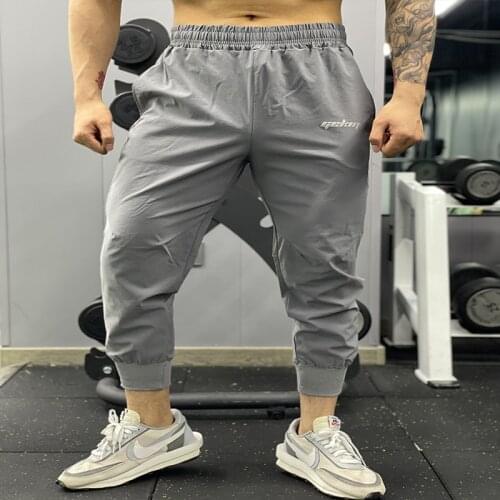 Gekm homemade fashion brand sports pants mens fitness pants summer thin loose quick dry running training pants