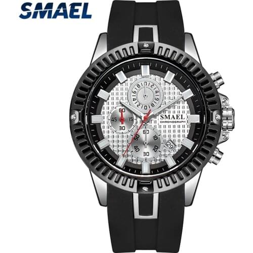 New TPU Band Watches Men Multifunctional dial SMAEL Watch Men Casual Watches 9088 Waterproof Relogio Masculino Watches