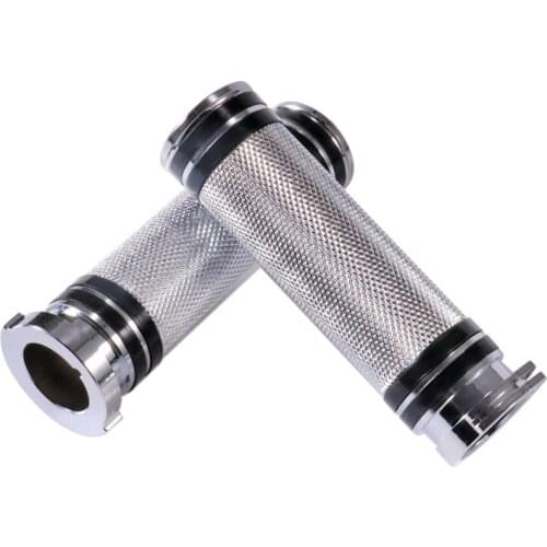 25mm Universal Motorcycle Grips Moto Retro Black Metal Grip Scooter Fashion Grips for Harley Cafe Racer Honda GS125 CG125 Yamaha