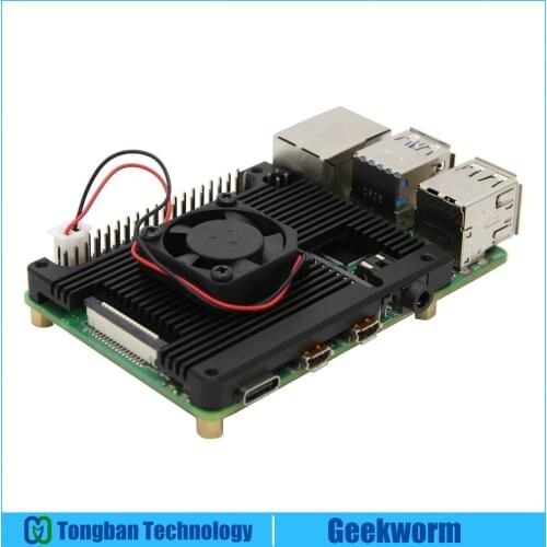 Raspberry Pi 4 Model B Embedded Armor Aluminum Alloy Heatsink with 5V Cooling Fan for Raspberry Pi 4 Model B Computer Only