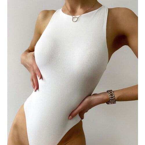 Sleeveless Bodysuit Cotton Bodysuits Sexy Summer Woman Cloth 2021 Streetwear Hollow Slim Bodysuit Candy Color top female