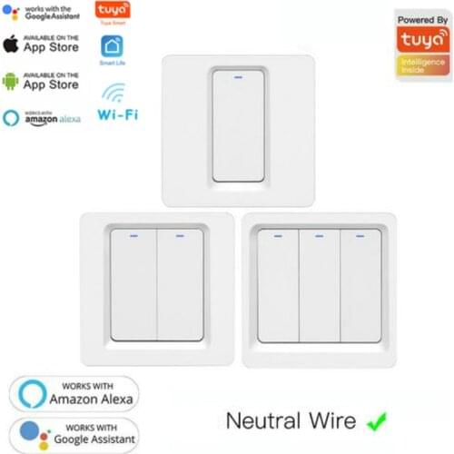 1/2/3 Gang N+L TUYA WiFi ZigBee Smart Push Button Switch Smart Light Switch Tuya APP Control With Alexa Google Home EU Standard