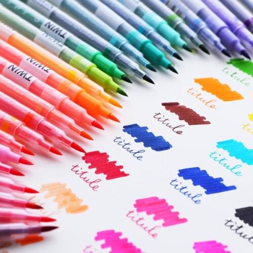 Pastel Highlighter Permanent Paint Marker Pen DIY Graffiti School Supplies 24Colors