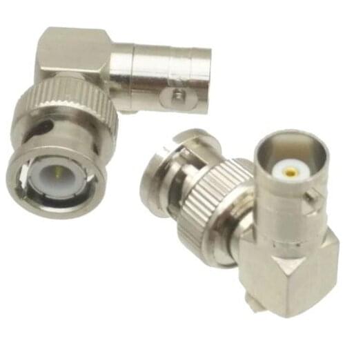 10pcs Adapter BNC plug male to BNC female jack RF connector right angle M/F