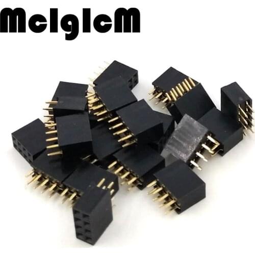 1000pcs/lot 2X4 pin 2x4 Pin 8P 2.54mm Double Row Female Straight Header Pitch Socket Pin Strip Free shipping