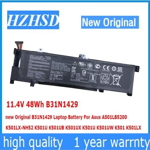 11.4V 48Wh B31N1429 new Original B31N1429 Laptop Battery For Asus A501LB5200 K501LX-NH52 K501U K501UB K501UX K501U K501UW K501