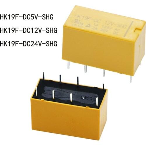 2PCS Relay HK19F-DC5V-SHG HK19F-DC12V-SHG HK19F-DC24V-SHG 23F