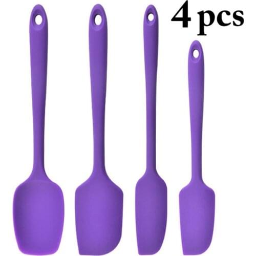 4 Pcs/Set Silicone Cream Butter Spatula Non Stick Cake Pastry Mixing Scraper Tool Kitchen Baking Cooking Utensils Kitchenware