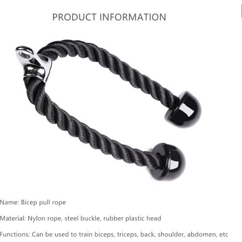 A076 Fitness Body Building Gym Pull Roaccessories biceps pull ropes (double rope) Heavy triceps rope chest shoulder arm strength