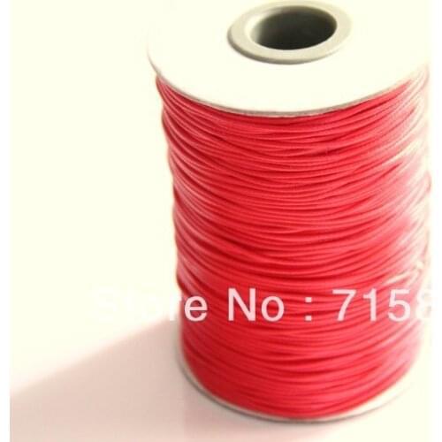Free Shipping 1MM 200 Yard (180M) Red KOREA Wax Cotton Cords Jewelry DIY Cord Waxed Rope Fit For Bracelet Jewelry String