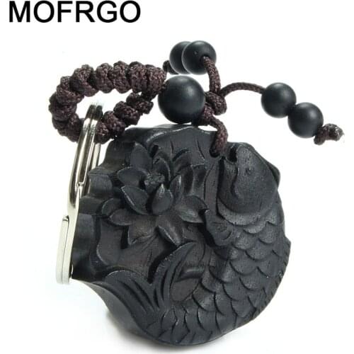 Lotus The Carp Ebony Safe Trip Wherever You Go Car/Bag/Purse Key Ring Pendant Keychain Amulet Pendant All The Best