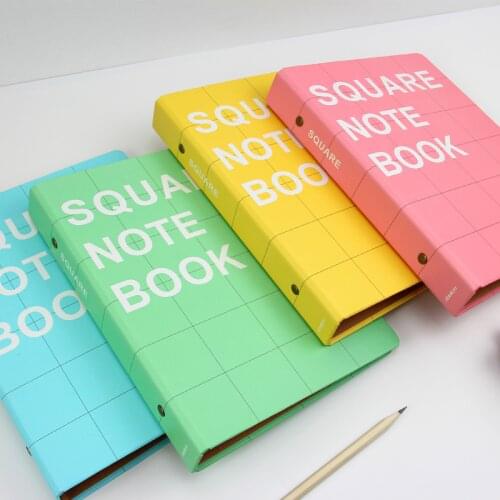 Colorful B5 26 Holes Hard Cover Paper Loose Leaf Journal Kraft Grid Pages With Metal Refill Binder