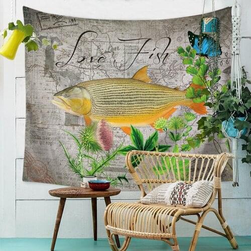 DeMissir Restore Sea Fish Tapestry Wall Hanging Carpet Bohemian Custom