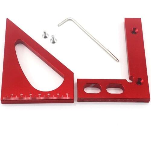 Woodworking Scribing Gauge Scriber Square Protractor Aluminum Alloy Triangle Ruler Measuring Tool for Carpenter