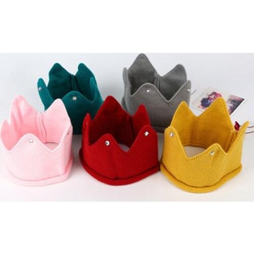 Baby Hat Girls Crown Knitted Cap Toddler Empty Top Hats Newborn Design Woolen Yarn Bonnet Children Soft Solid Beanies Casquette
