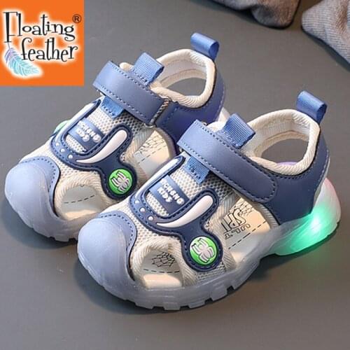 Size21-30 Children Led Sandals With Lights For Boys Girls Non-slip Glowing Boys Baby Shoes Luminous Kids Toddler Shoes For Girls