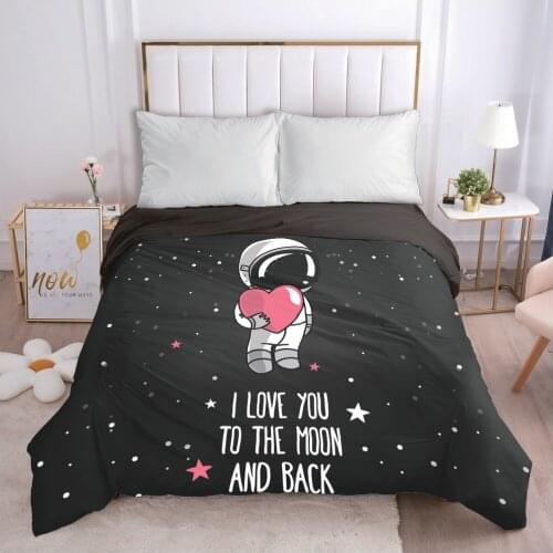 Cartoon space astronaut Childrens Duvet cover Quilt/Blanket/Comfortable Case Bedding for kids baby boy girls for Home MOON