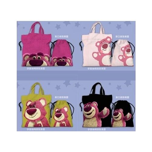 Disney Lotso Bear Anime Figures Cartoon Product Cosplay Accessories Customized Drawstring Bag Storage Unisex Gift