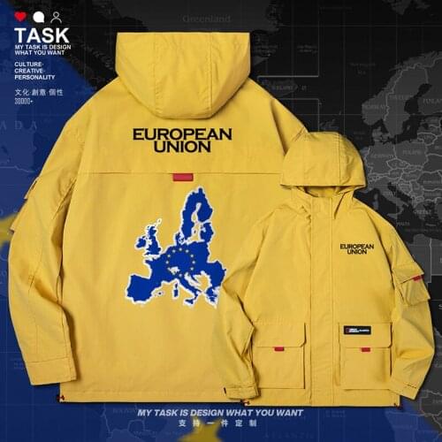 European Union United in Diversity EU EUR men jacket hooded map nation flag new coat for men clothing top mens clothes autumn