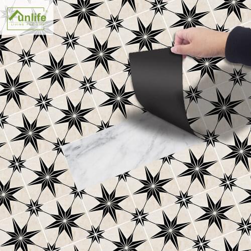 Funlife®20x300cm Astra Black Pattern Ground Sticker Anti-slip Self-adhesive Floor Sticker for Bathroom Kitchen Home Decor