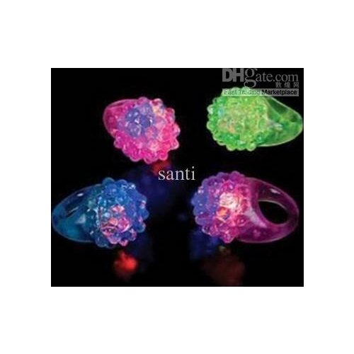 Hot Selling!Cool Led Light Up Flashing Bubble Ring Rave Party Blinking Soft Jelly Glow-Wholesale