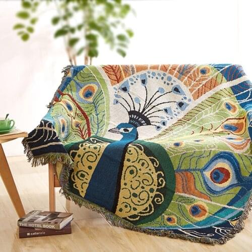 Living Room Painting Art Tapestry Sofa Towel Cotton Mat National Study Bedroom Decoration Thick Jacquard