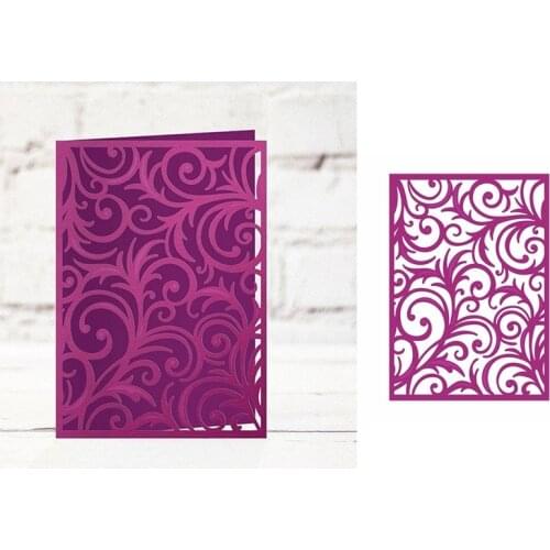 Grand Swirls Rectangle Hollow Frame Shape Metal Cutting Dies Stencil Scrapbook Album Embossing For Card Making Handcrafts