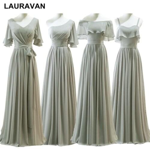 Greek goddess gray bride maid special occasion beautiful bridemaids dresses elegant bridesmaids formal dress floor length