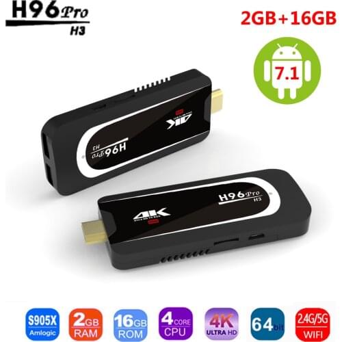 H96 Pro H3 Mini PC 2GB RAM 16GB ROM 2.4G 5G Wifi Smart Android 7.1 TV Box Amlogic S905X Quad Core TV Stick 4K HD Media Player