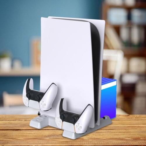 Game Console Fan Base Game Controller Cooler For PS5 Host Charging Cool Fan Base Game Disc Storage Tray Handle Charger Bracket