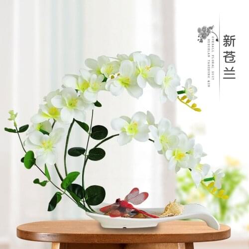 Phalaenopsis simulation Flower Bonsai dining table office artificial flower suit living room indoor home potted ornaments
