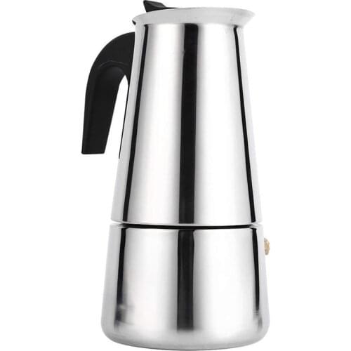 HAEGER-Stainless Steel Moka Latte Espresso Portable Coffee Maker Stovetop Filter Coffee Pots Percolator,300ML