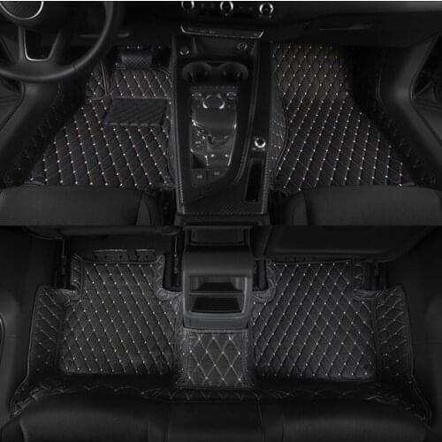 For leather car floor mat for audi a4 B9 2016 2017 2018 2019 2020 accessories interior styling decoration rug carpet