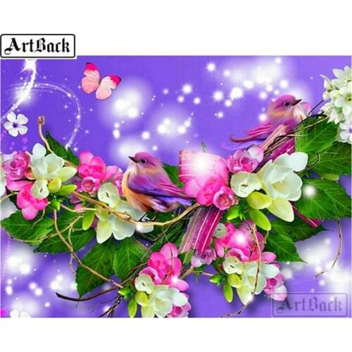 Icon 5d diy diamond painting bird flower sticker full square drill crystal diamond mosaic 3D home decoration crafts gift