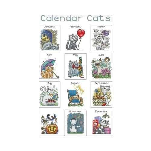Heritage_Cat Set Counted Cross Stitch 11CT 14CT 18CT Cross Stitch Kits Embroidery Needlework Sets
